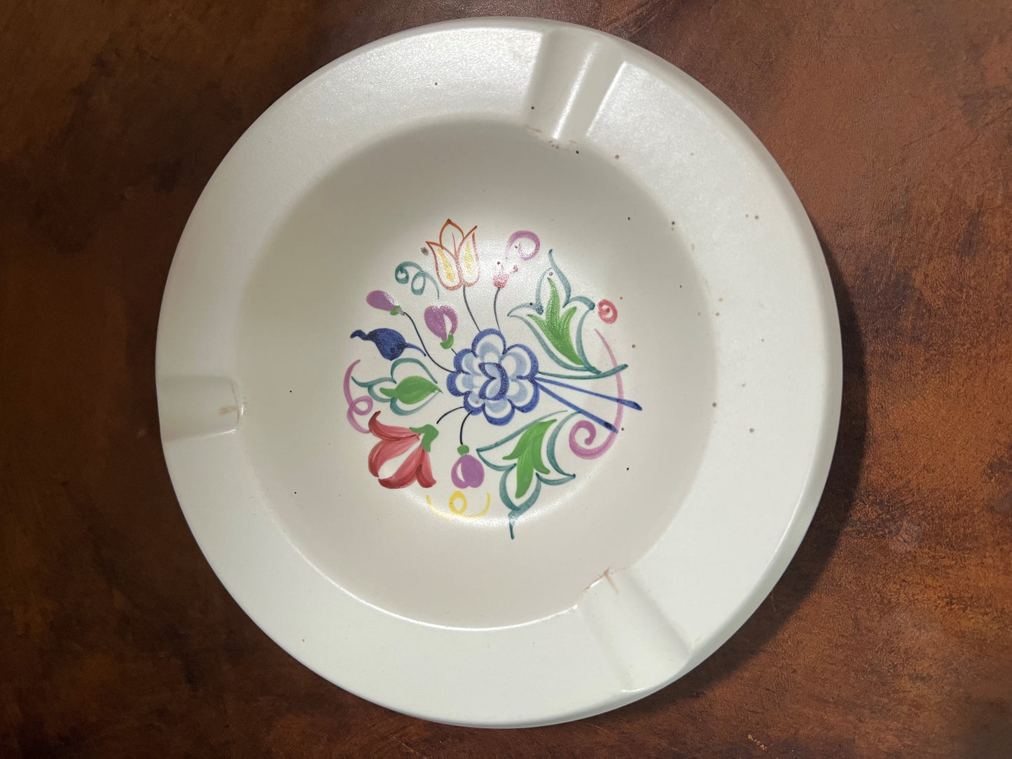 Vintage Floral Poole Pottery Ashtray