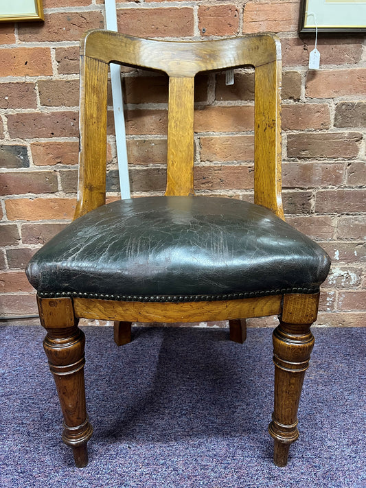 Antique Leather Side Chair