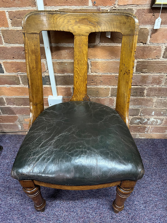 Antique Leather Side Chair