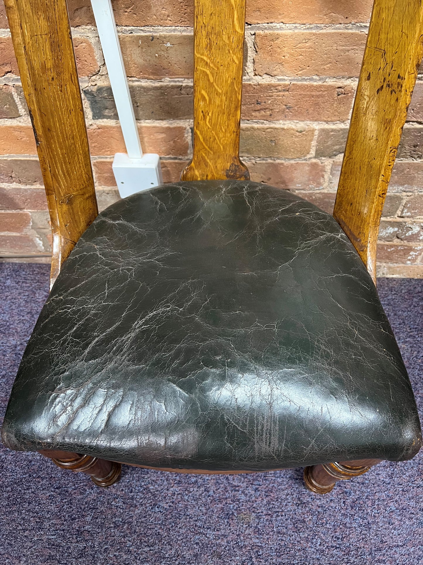 Antique Leather Side Chair