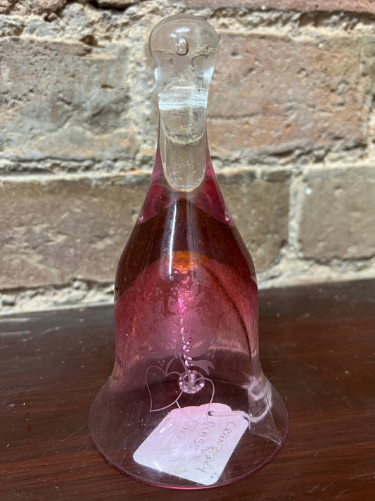 Cranberry Glass Bell Ornament