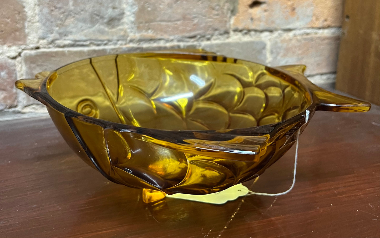 Unusual Amber Glass Fish Bowl