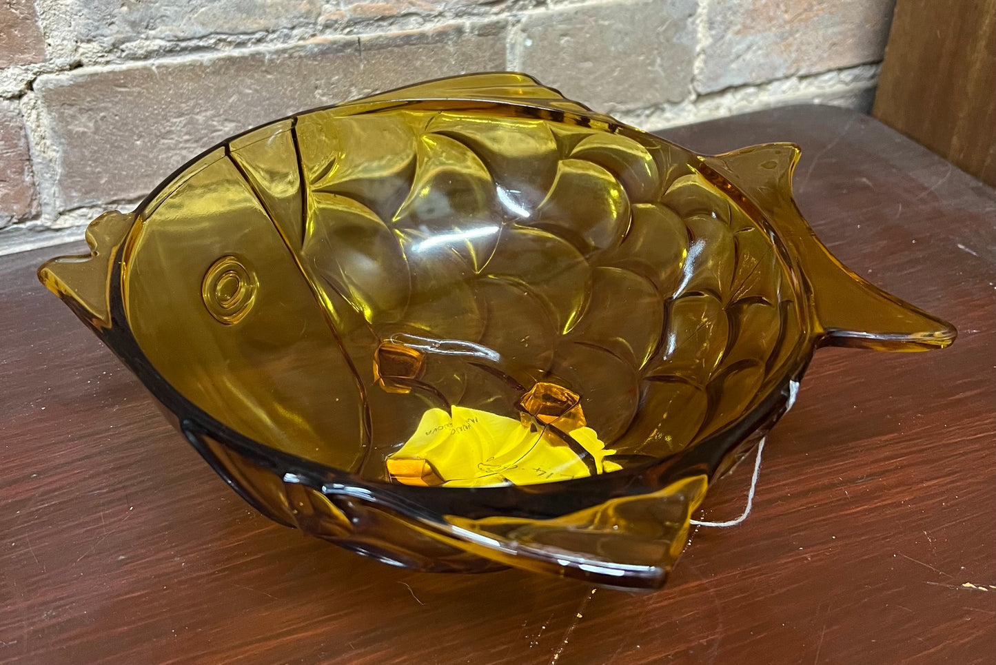 Unusual Amber Glass Fish Bowl