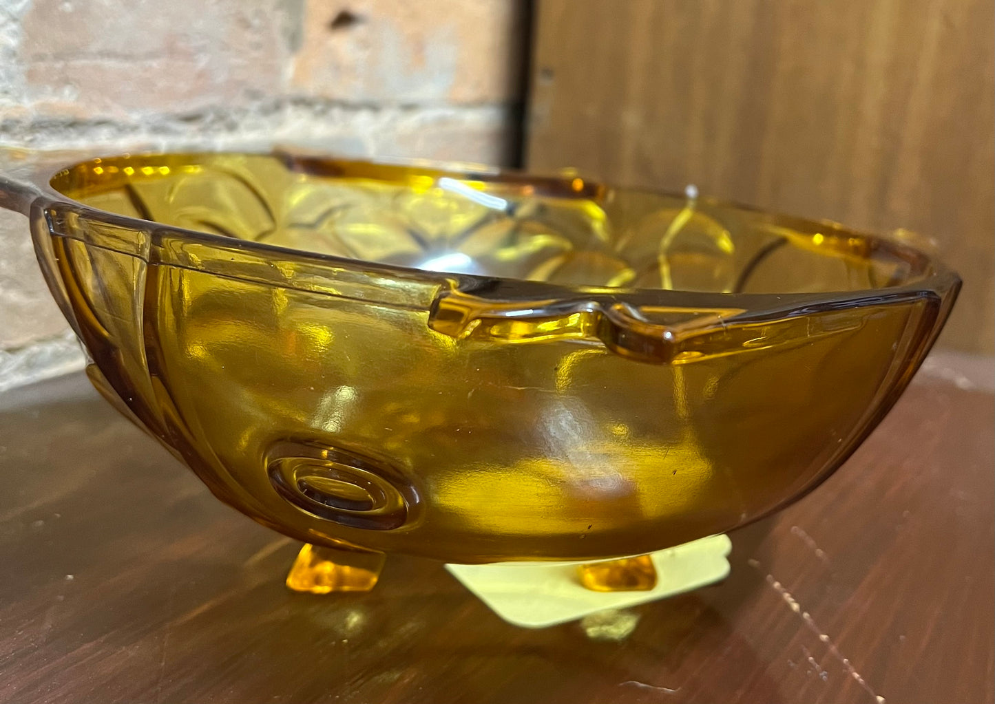 Unusual Amber Glass Fish Bowl