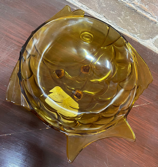 Unusual Amber Glass Fish Bowl