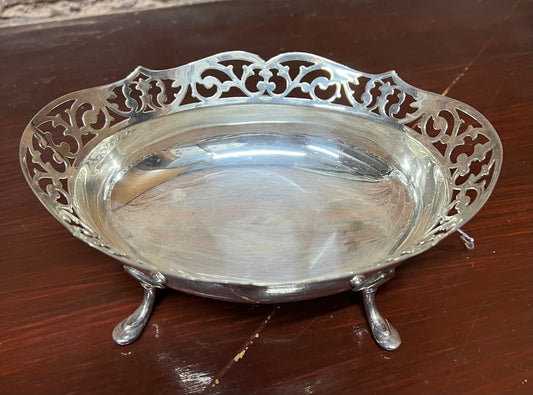 Small Silver Oval Bowl / Dish / Bonbon Dish