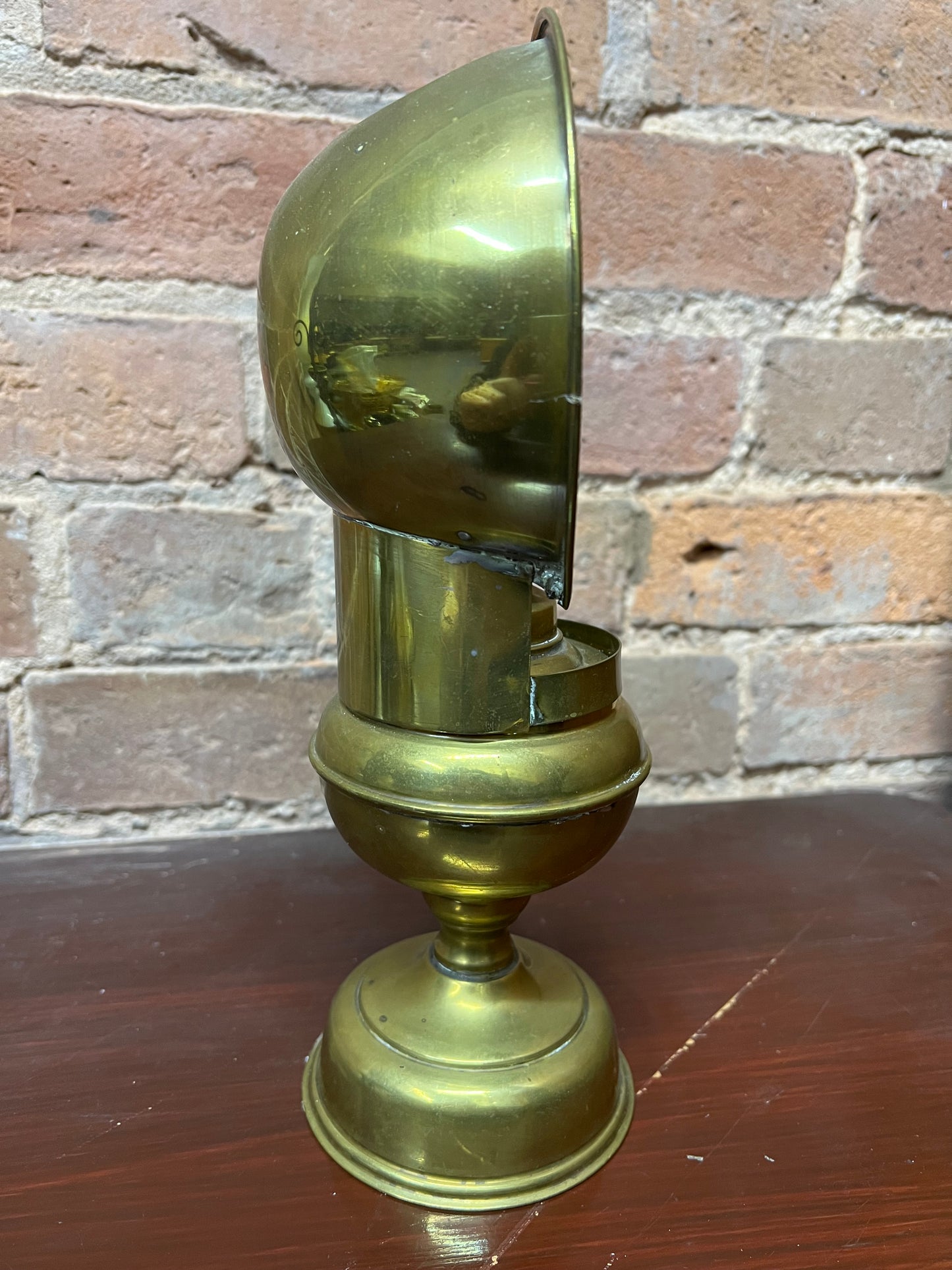 Antique Large Brass Oil Lamp