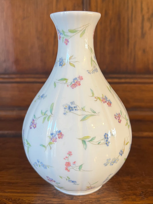 Vintage Royal Worcester Fine Bone China Forget Me Not Bud Vase