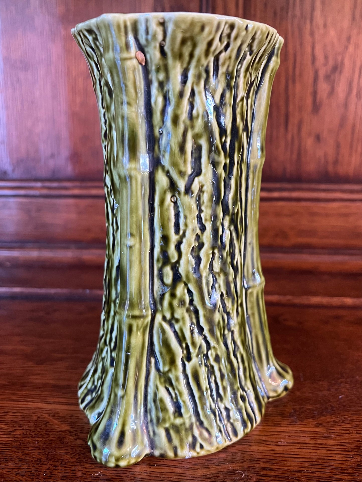 Unusual Vintage Green Tree Vase - Made in England 507
