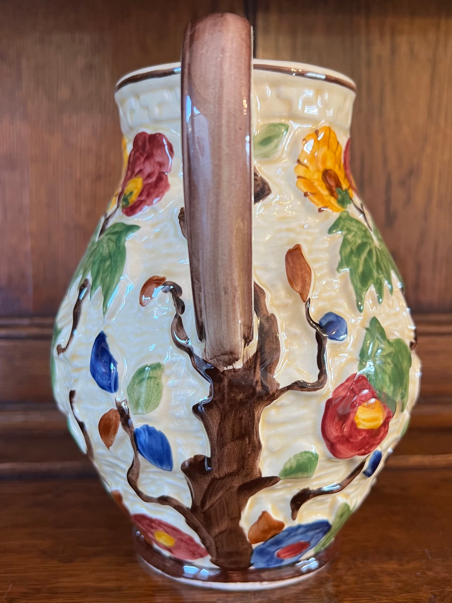 Hand Painted Indian Tree Jug - Tony Wood - Staffordshire, England
