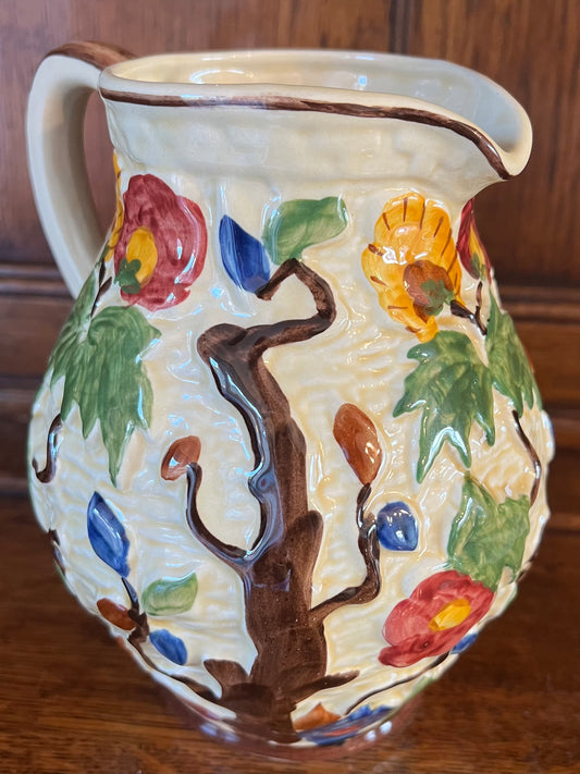 Hand Painted Indian Tree Jug - Tony Wood - Staffordshire, England