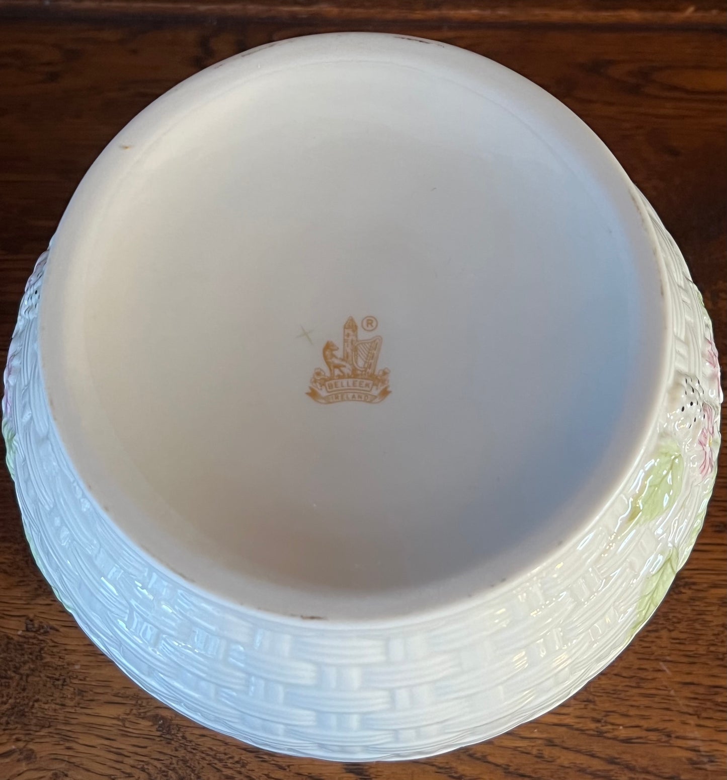 Belleek Ireland Indoor Planter Basket Weave