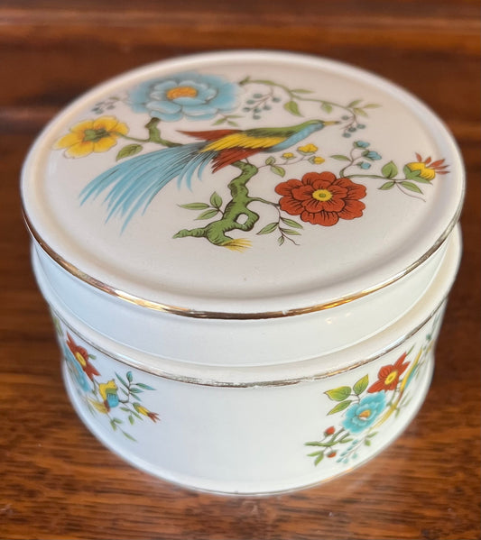 Sadler Bird & Flowers Trinket Dish with Lid, Pot, Holder, Floral