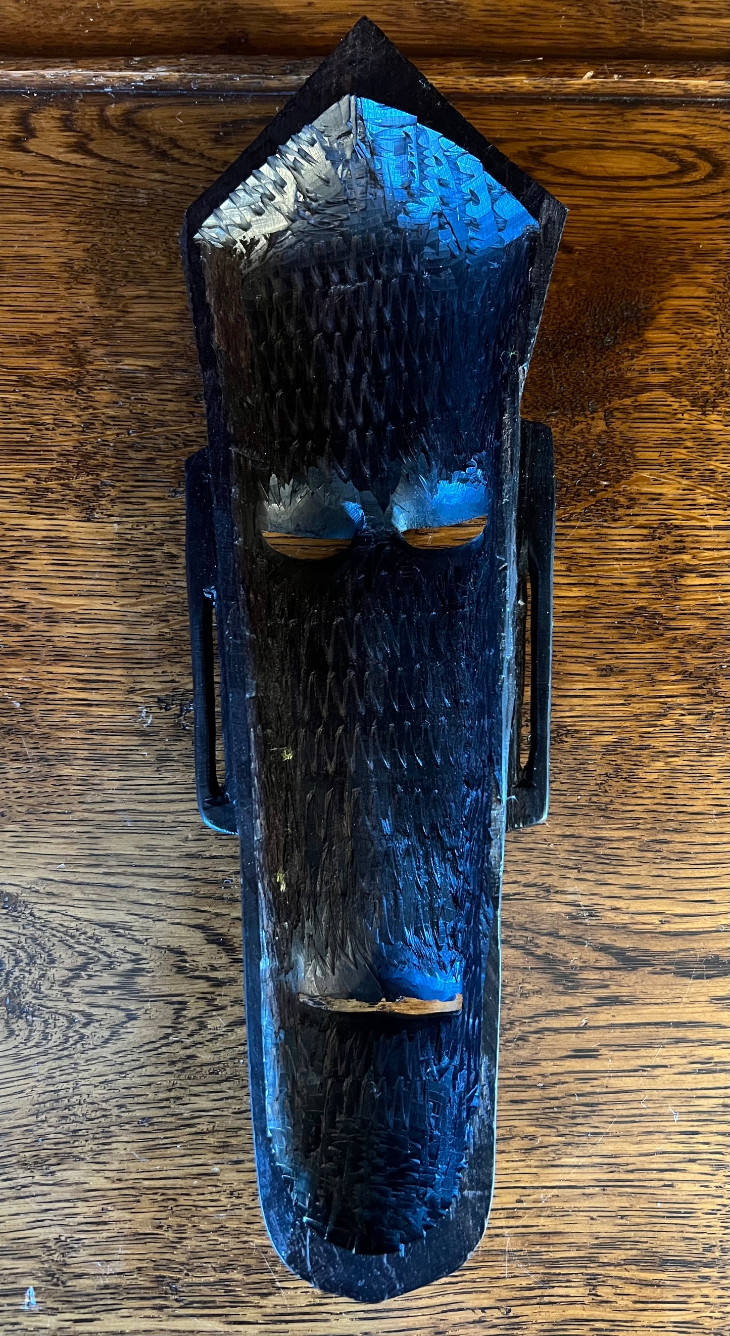 Small Vintage Dark Wooden African Tribal Mask Face