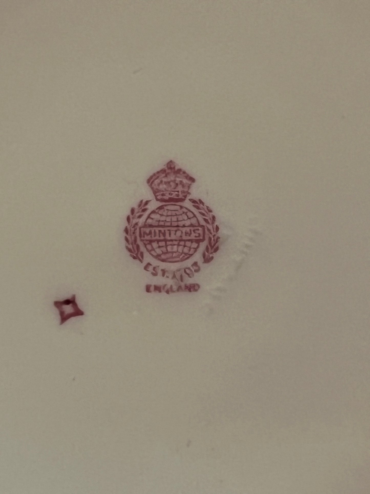 Set of 2 Antique Minton Green Cockatrice Pattern Handled Cake Plate