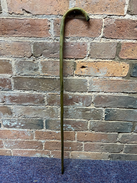Vintage Light Wooden Walking Stick with Crook Handle Wood