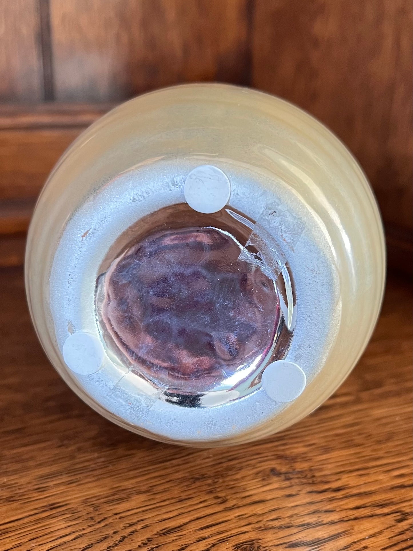 Purple & Cream Tall Thin Bud Vase