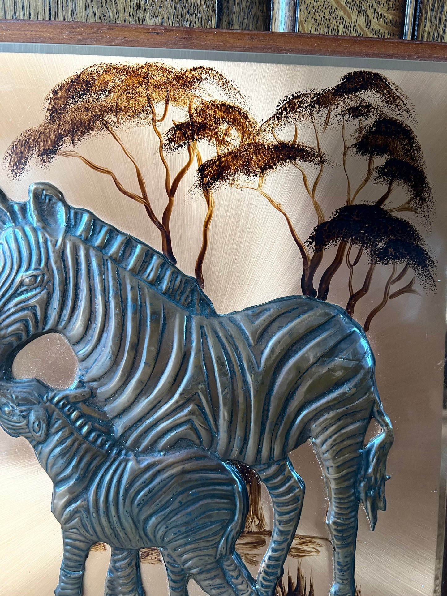 Pure Copper African Zebra Wall Art Plaque 3D Hand Made in Ireland Macawan