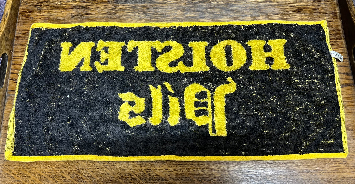 Holsten Pils Lager Bar Towel Yellow Collectible Man Cave Pub Bar Beer Garden