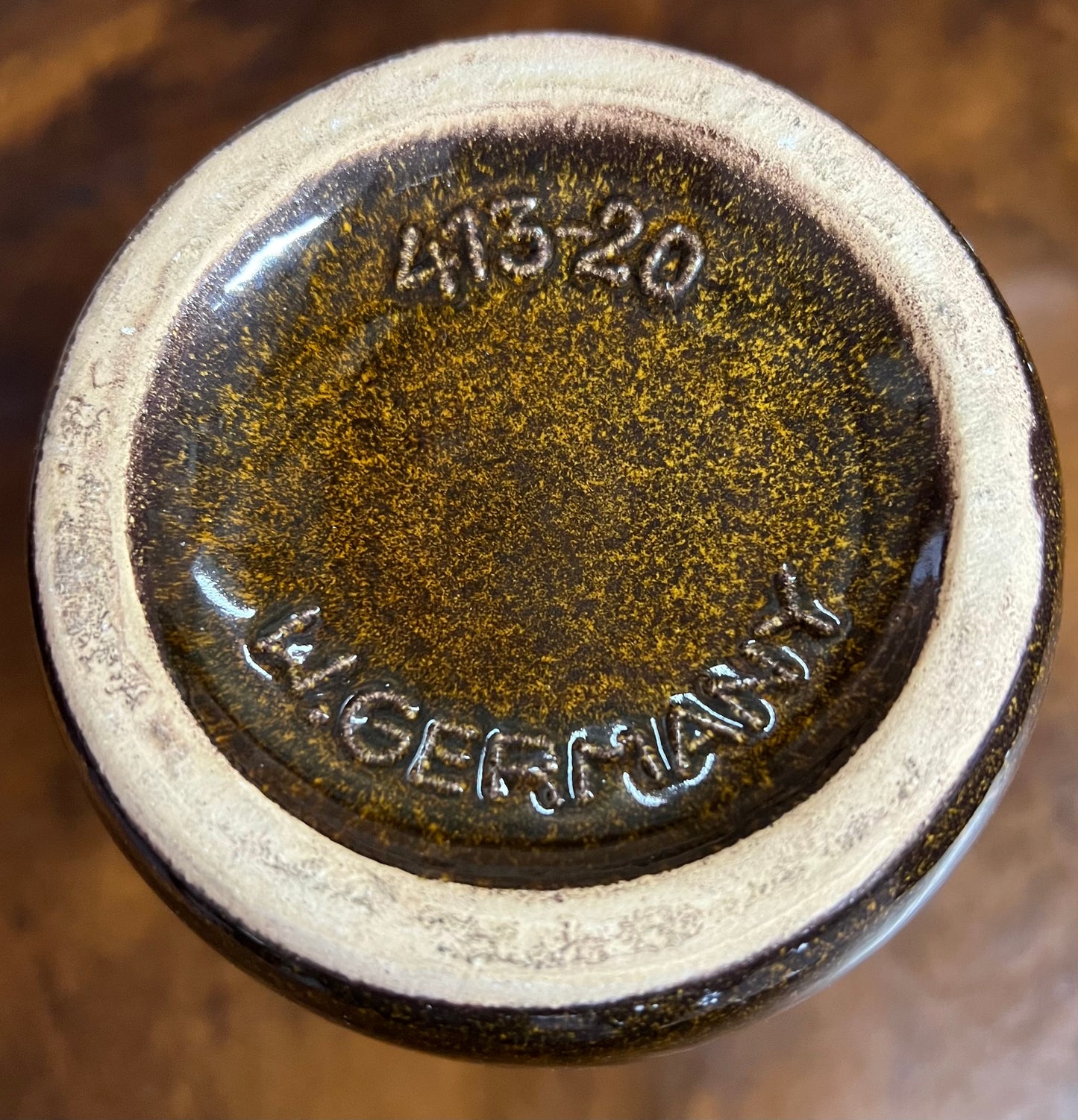 Vintage West Germany Brown Gold Jug with Handle 413-20