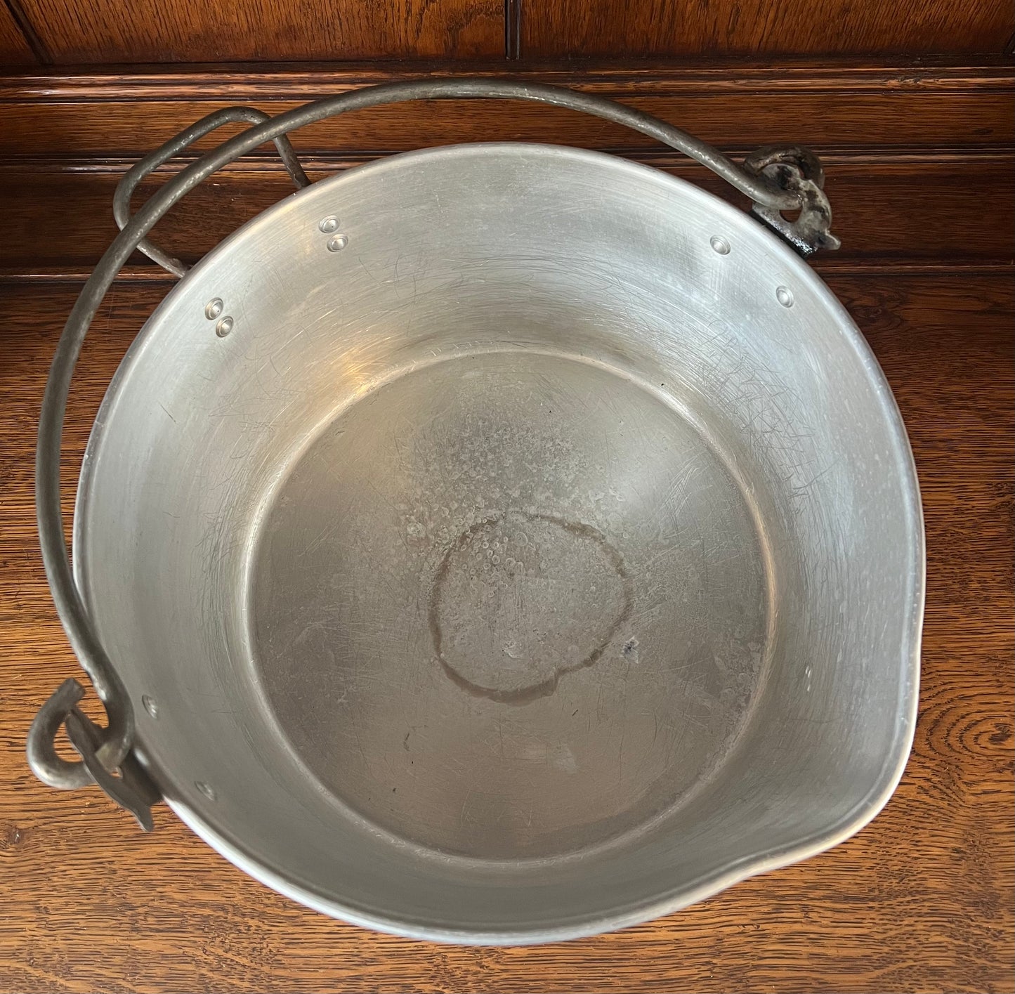 Antique Metal Jam Pot Pan With Handle, Cooking Pot