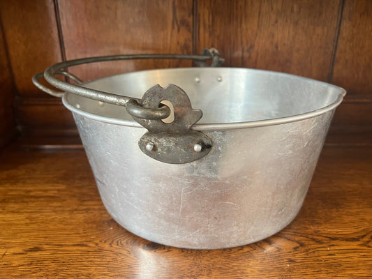 Antique Metal Jam Pot Pan With Handle, Cooking Pot