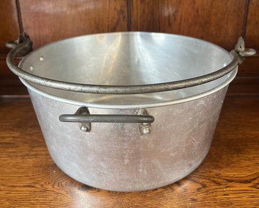 Antique Metal Jam Pot Pan With Handle, Cooking Pot