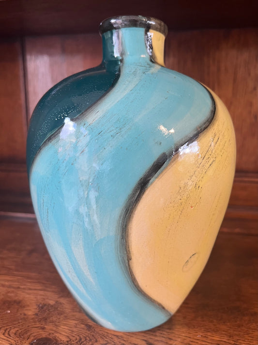Unusual Vintage Multicoloured Pattern Vase
