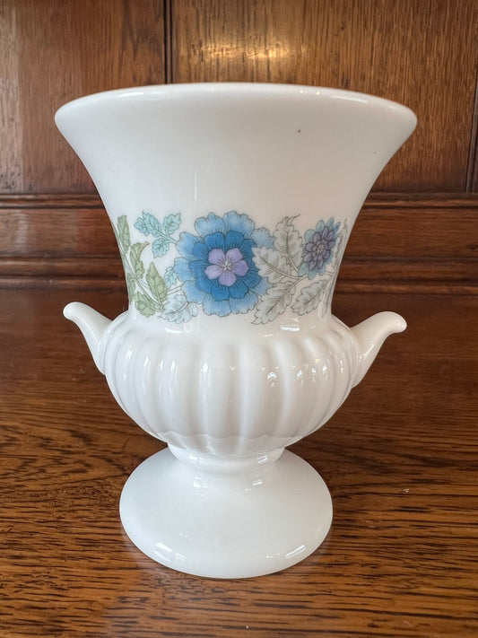 Wedgwood Small Blue Clementine Floral Vase / Urn. Great Condition.