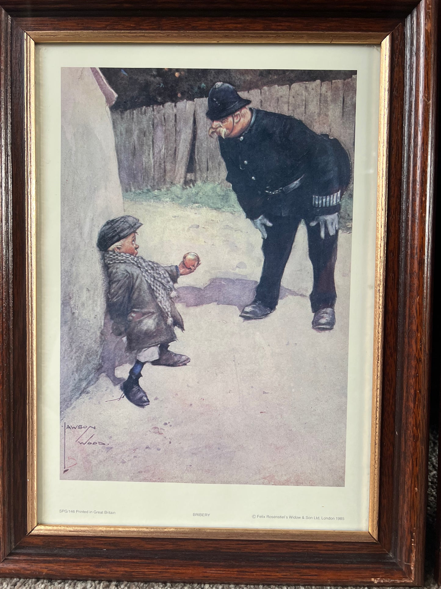 Framed Prints by Lawson Wood - A Great Game, Bribery, The Arm of the Law