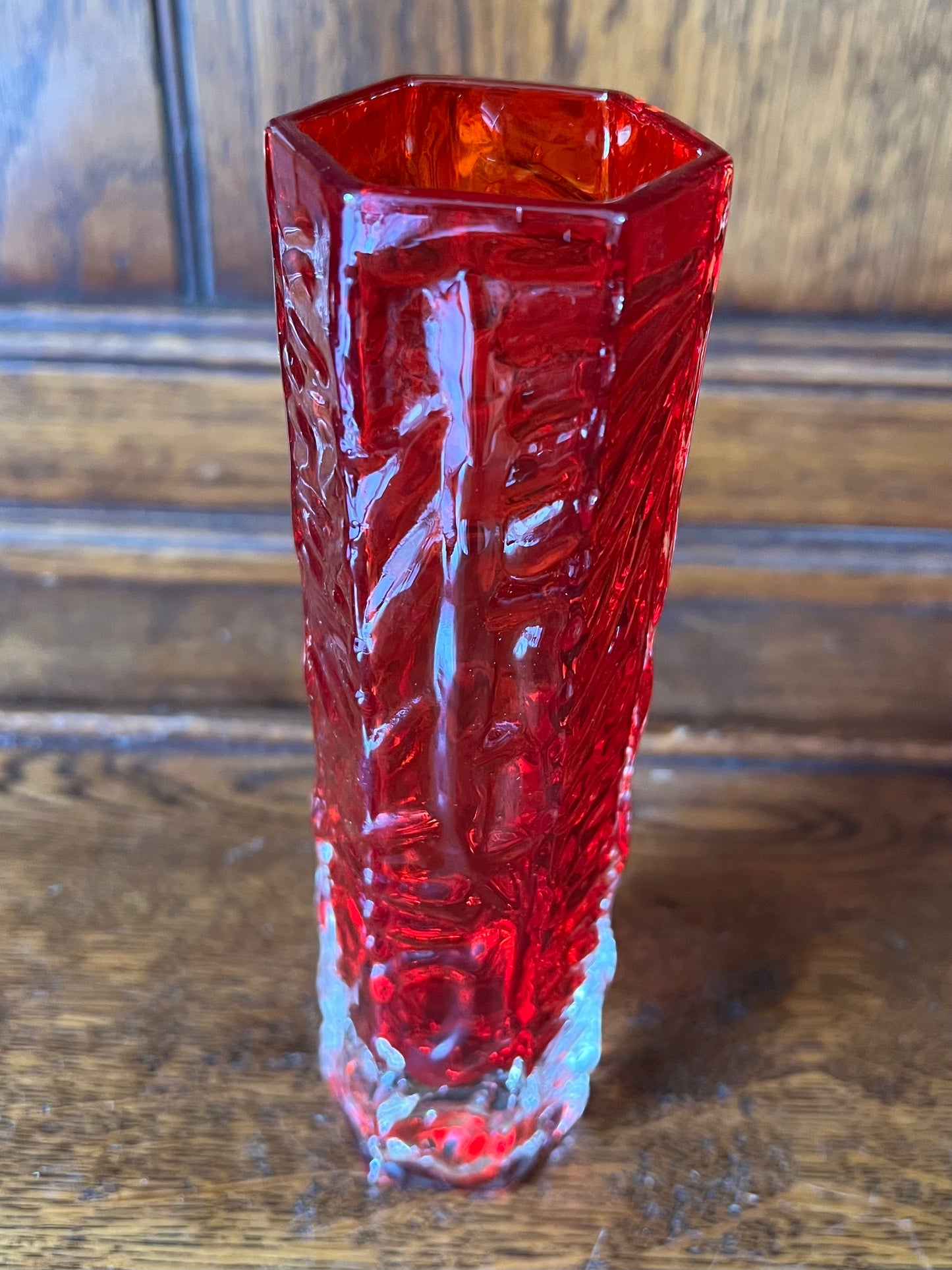 Small Red Decorative Glass Bud Vase