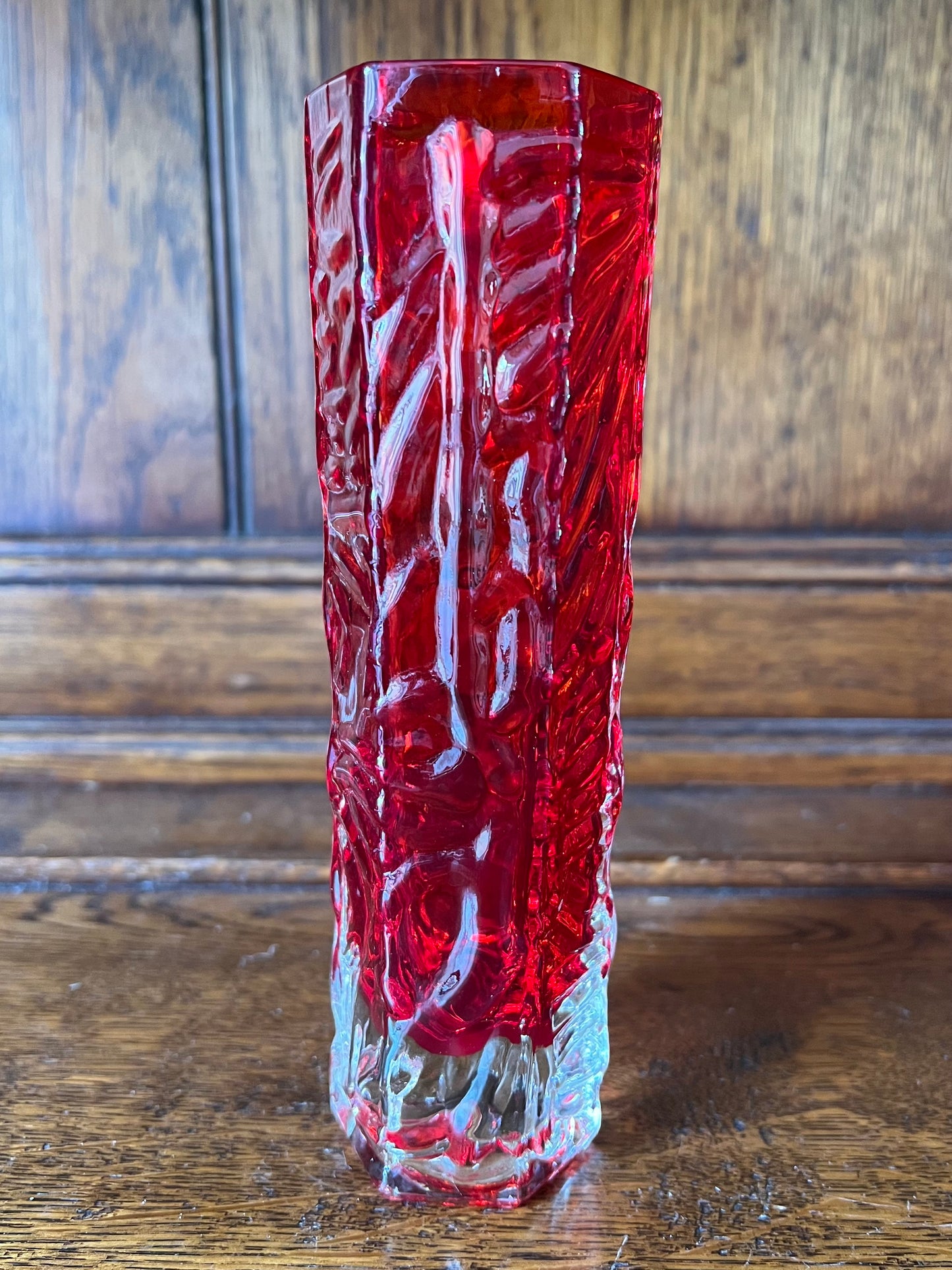 Small Red Decorative Glass Bud Vase