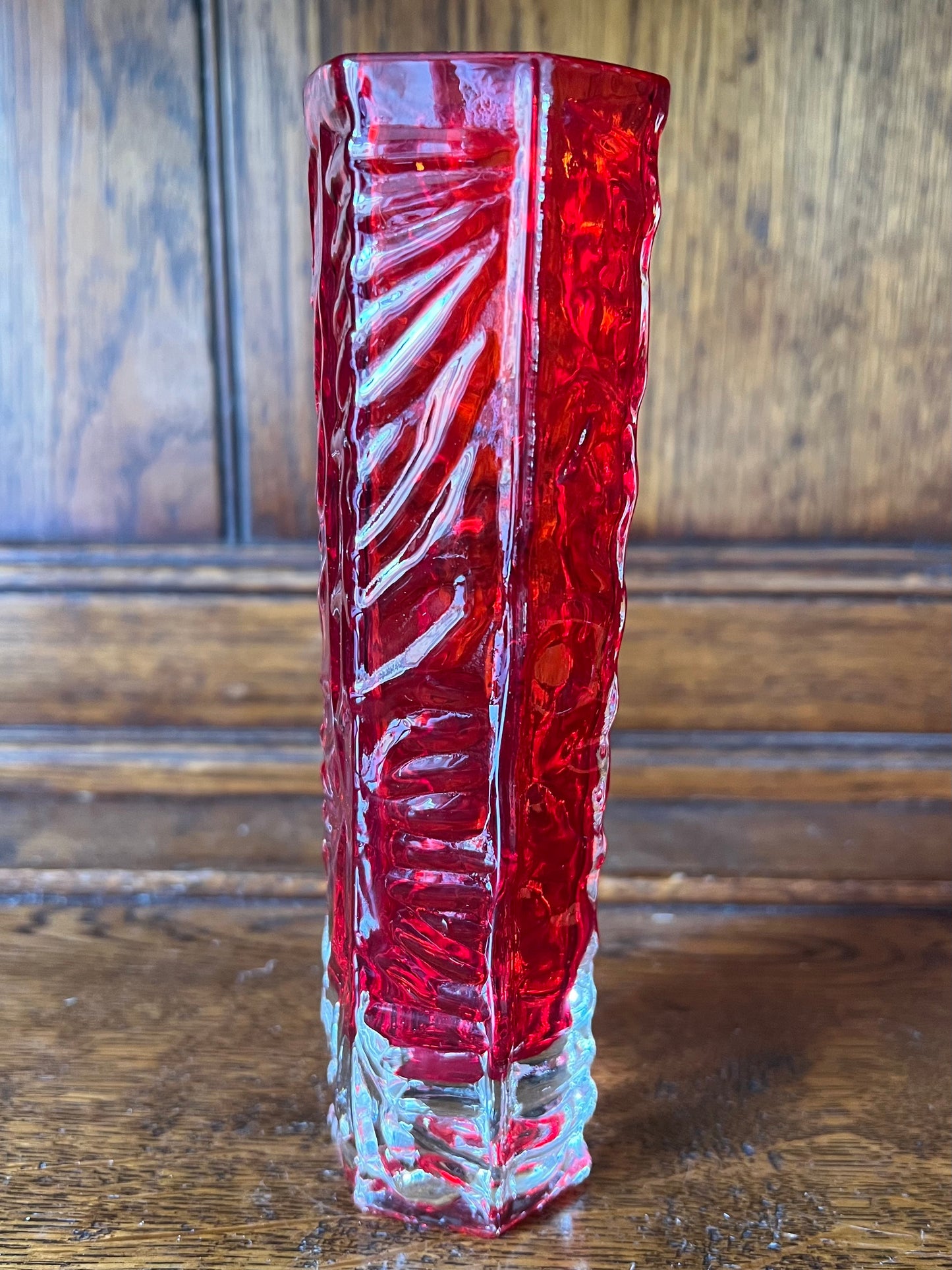 Small Red Decorative Glass Bud Vase