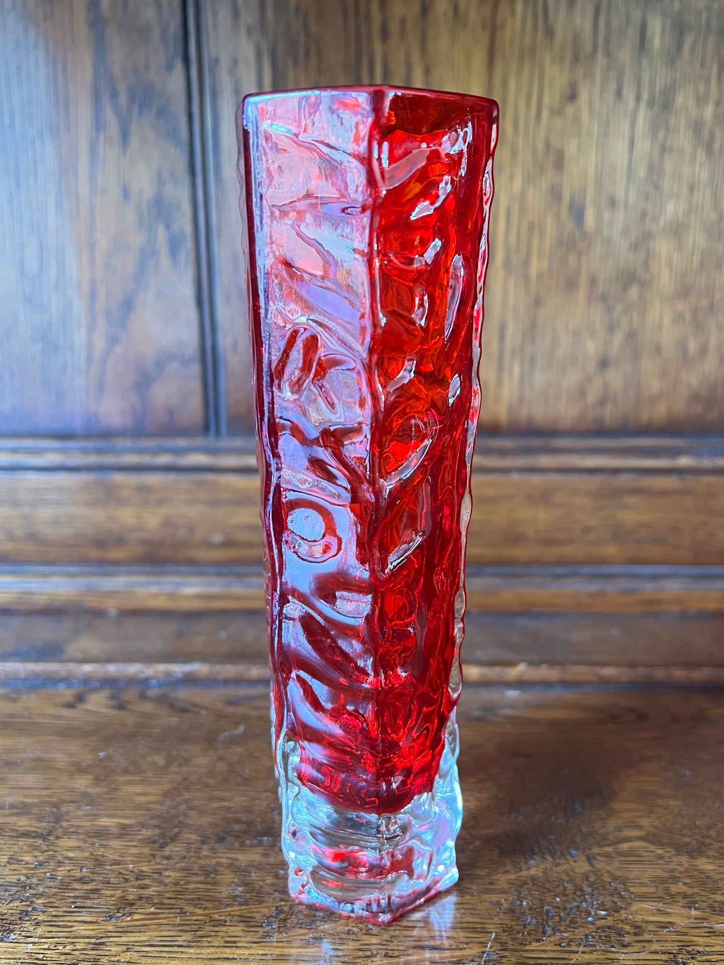 Small Red Decorative Glass Bud Vase