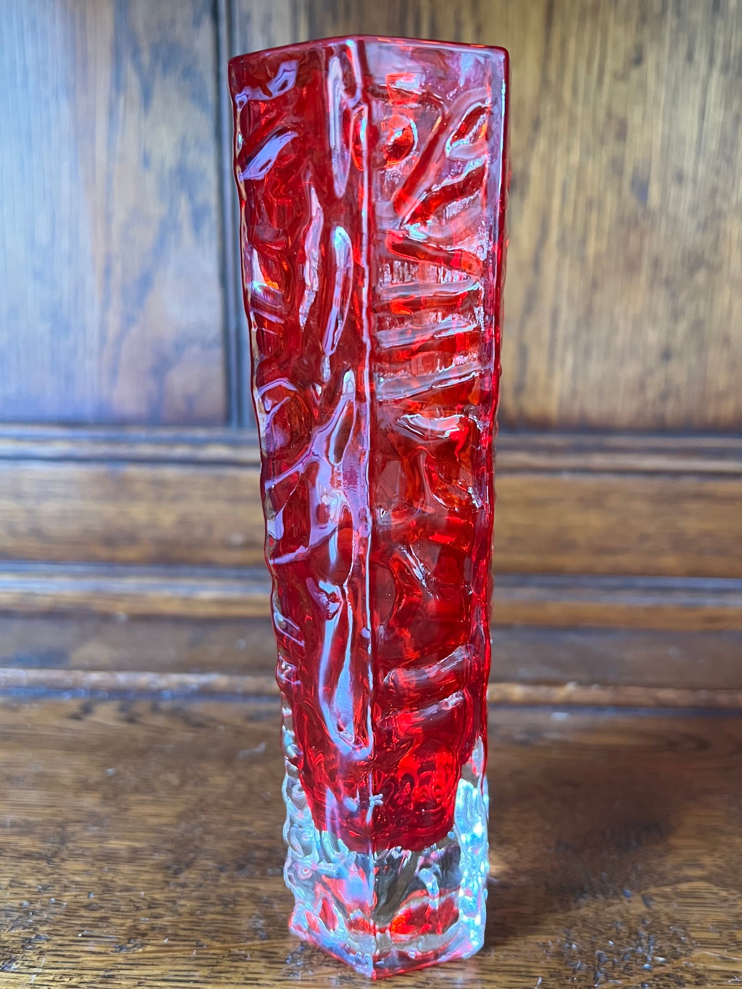 Small Red Decorative Glass Bud Vase