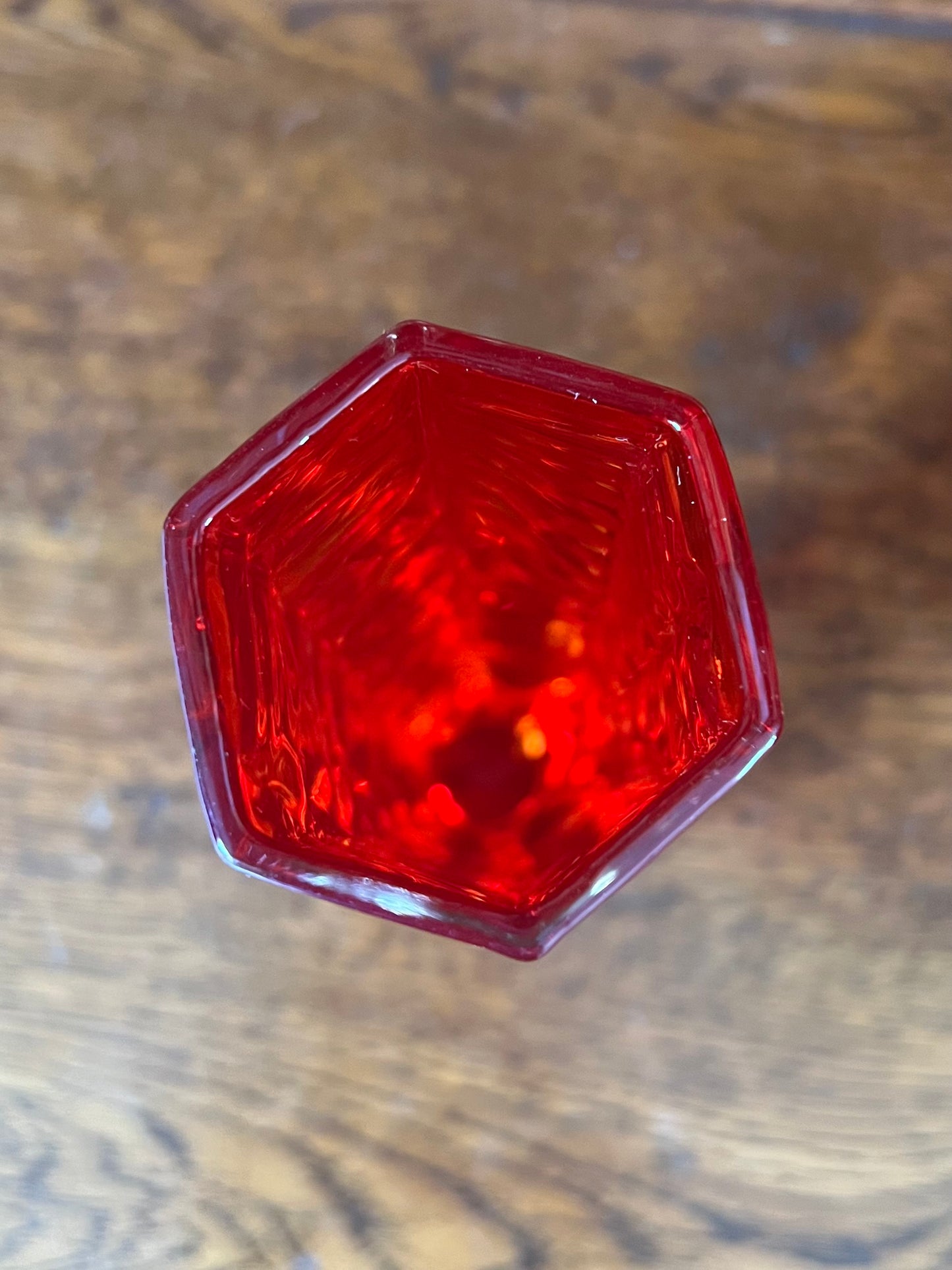 Small Red Decorative Glass Bud Vase