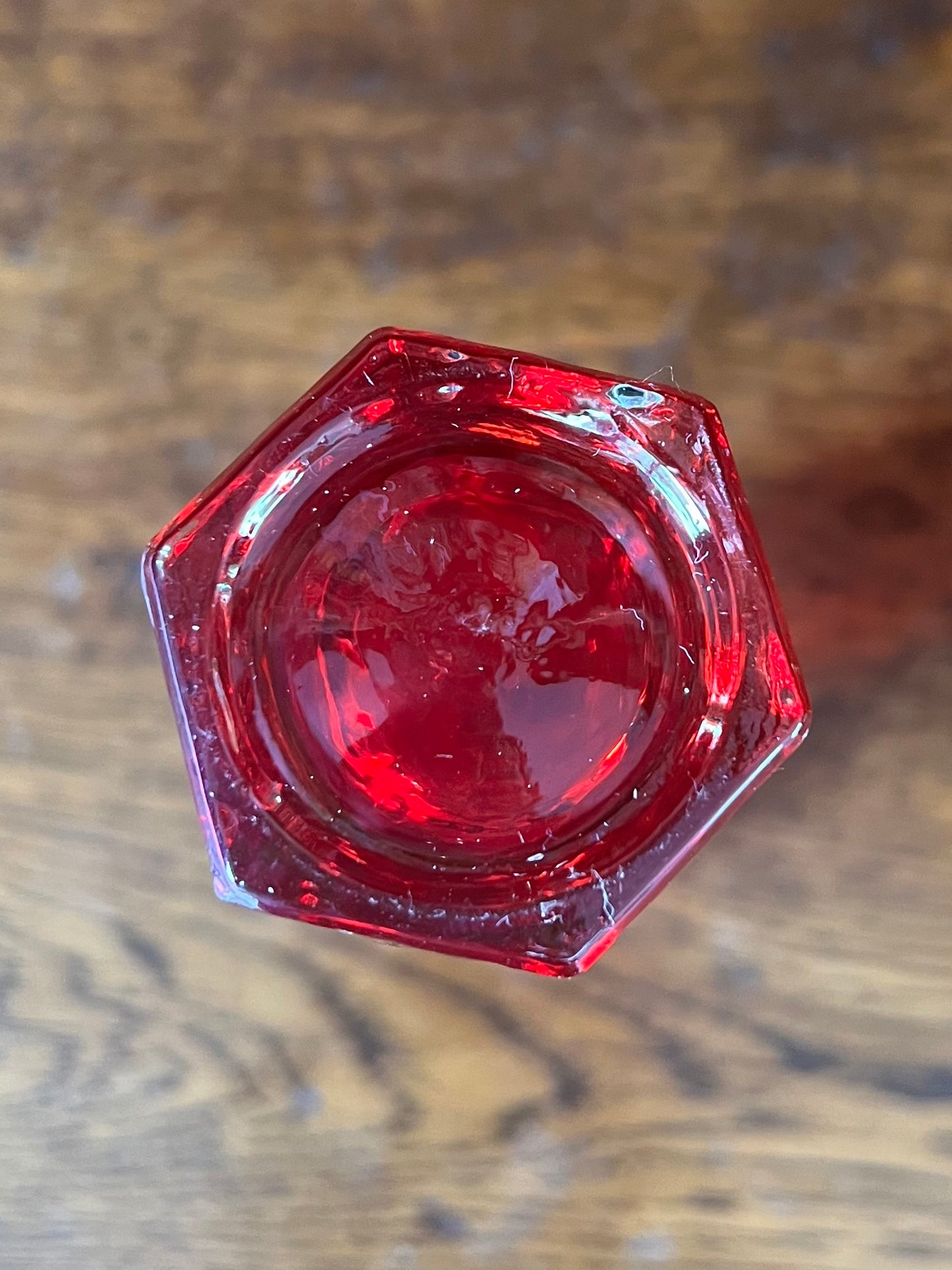 Small Red Decorative Glass Bud Vase