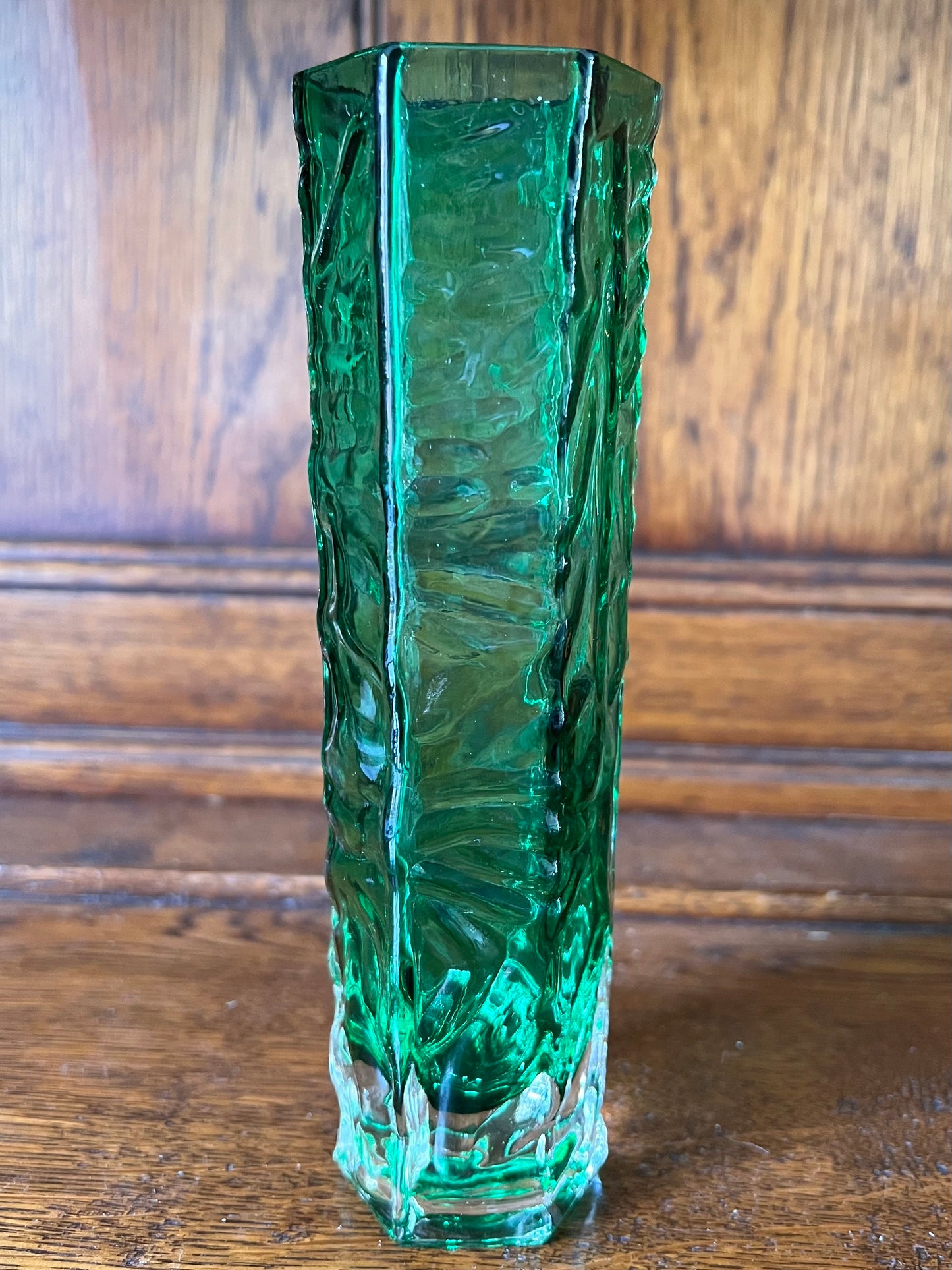 Small Green Decorative Glass Bud Vase