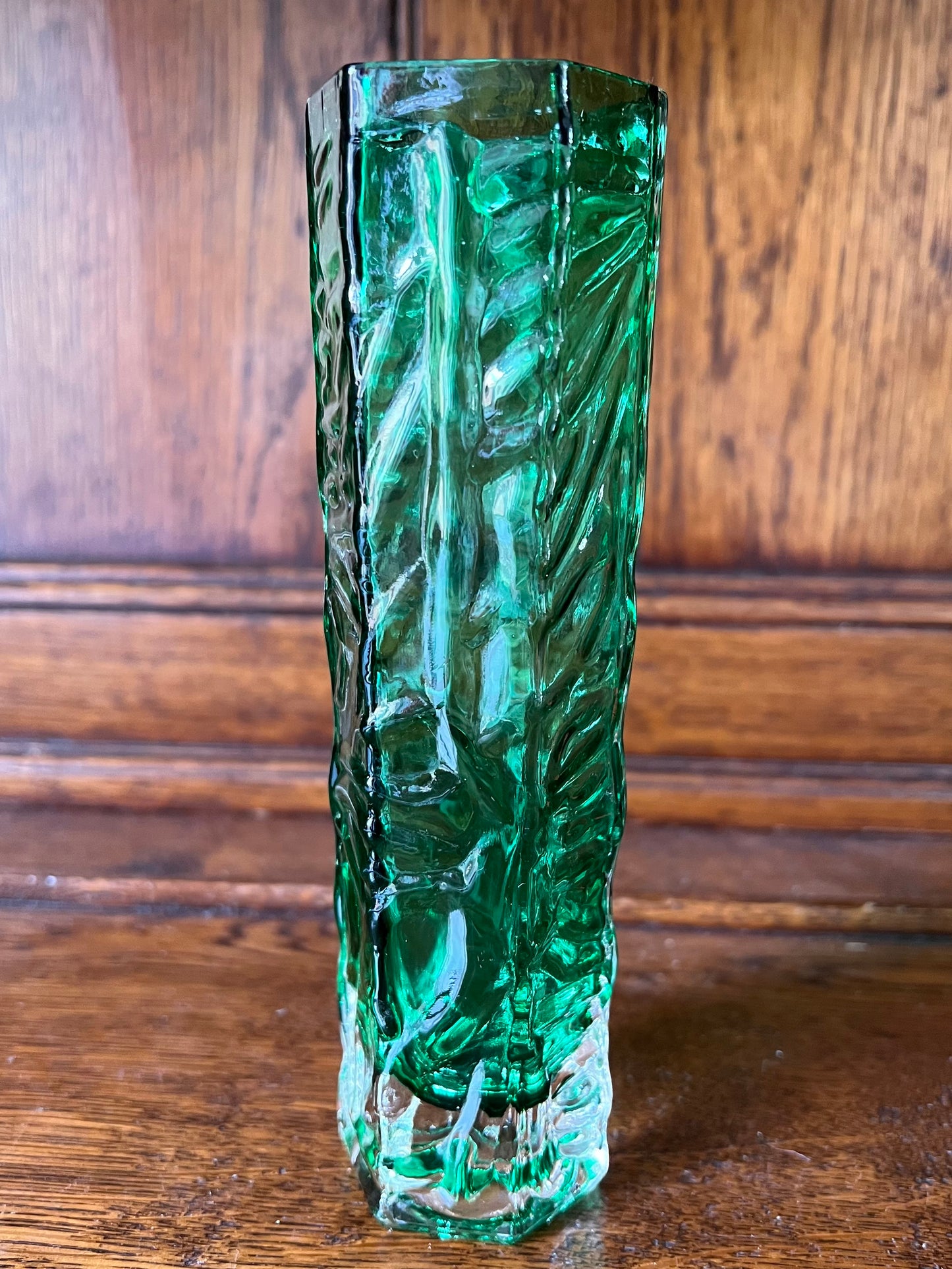 Small Green Decorative Glass Bud Vase