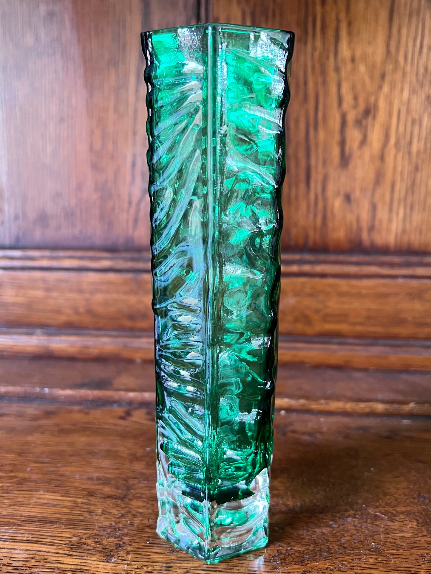 Small Green Decorative Glass Bud Vase