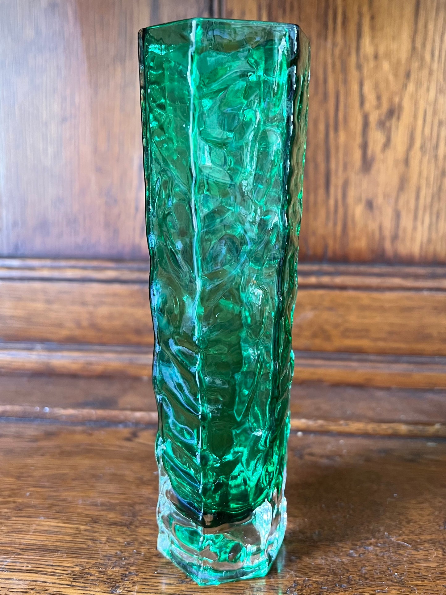 Small Green Decorative Glass Bud Vase