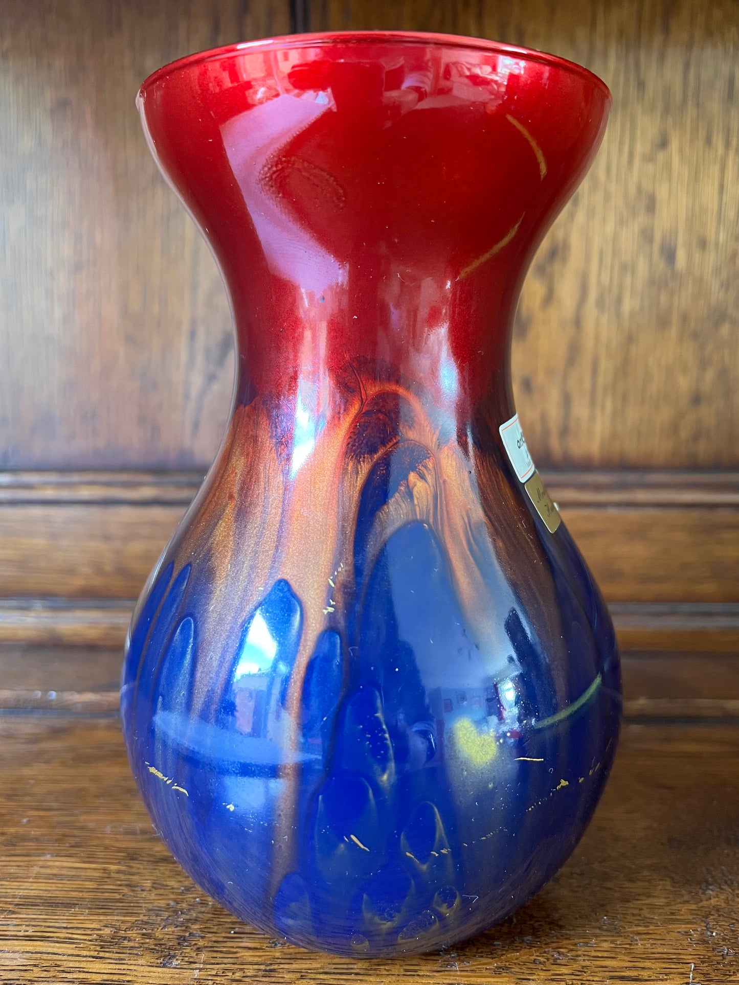 Red and Blue Decorative Vase Handmade in Germany Mouthblown - Ambiente Zwiesel