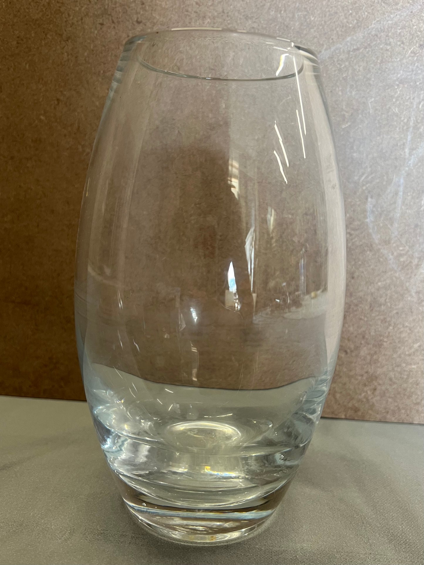 Plain Clear Glass Vase Flowers Home Decor Decorative Accent