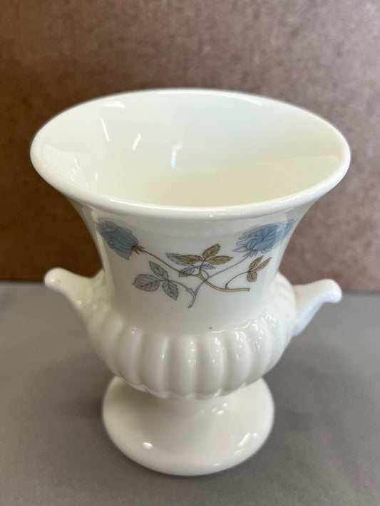 Wedgwood Bone China Urn Shaped Mini Bud Vase Ice Rose Blue Floral