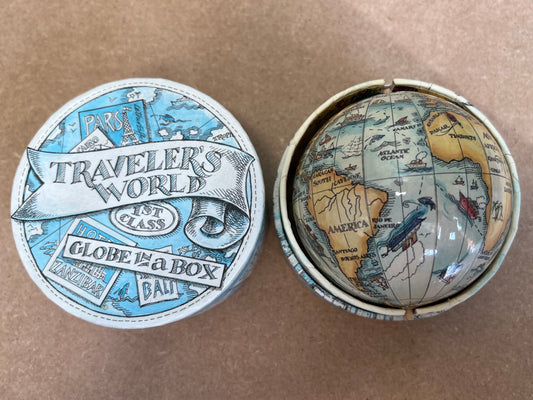 Vintage Traveler's World Globe in a Box Collectible Gift Present