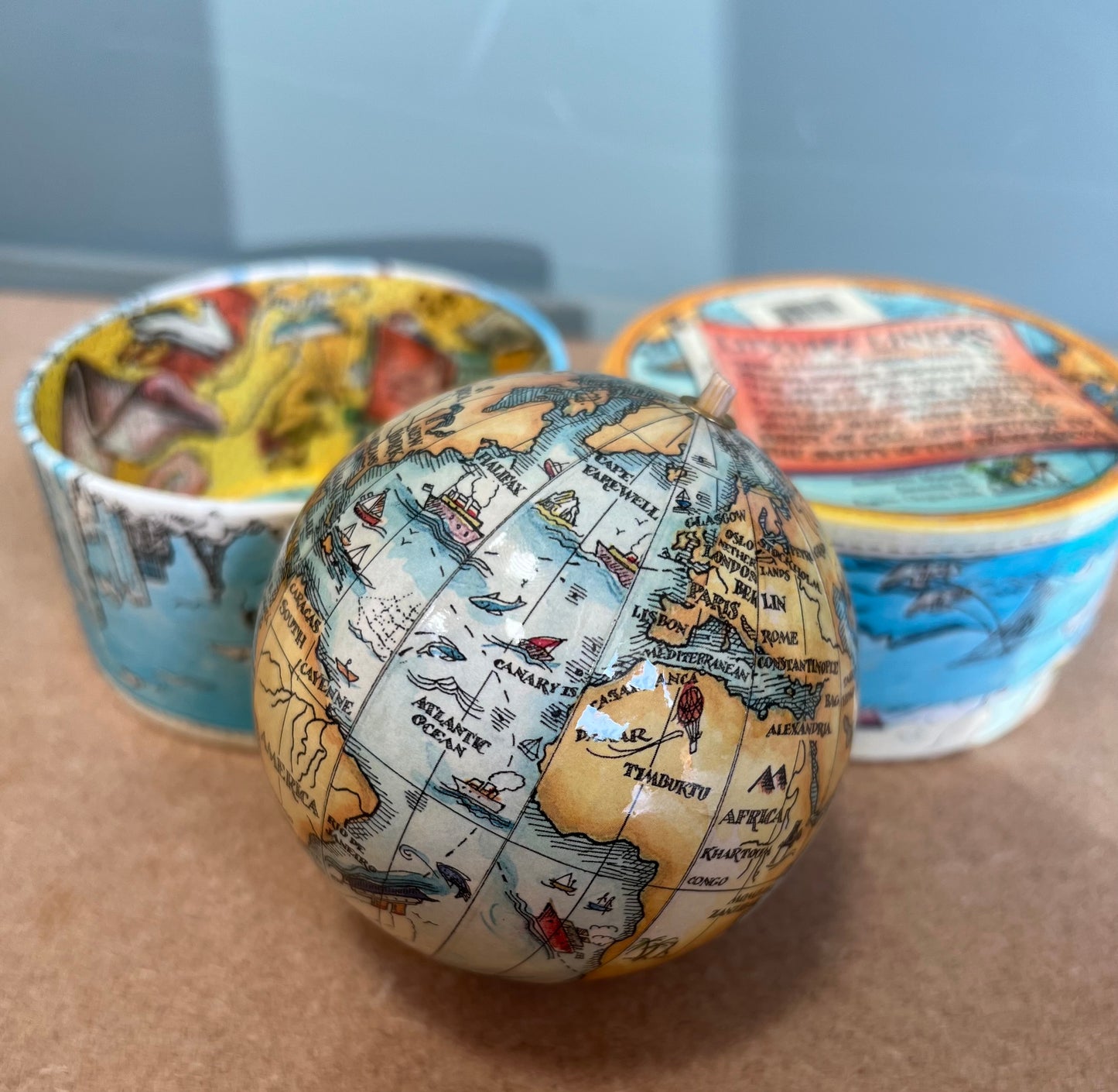 Vintage Traveler's World Globe in a Box Collectible Gift Present