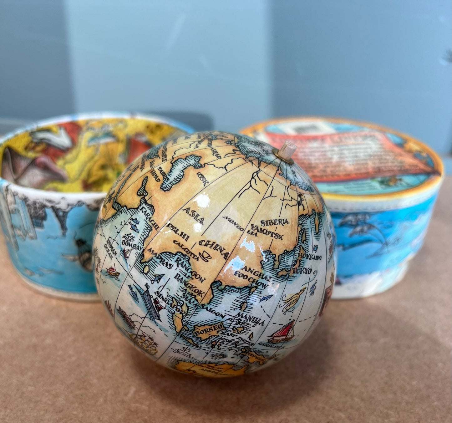 Vintage Traveler's World Globe in a Box Collectible Gift Present