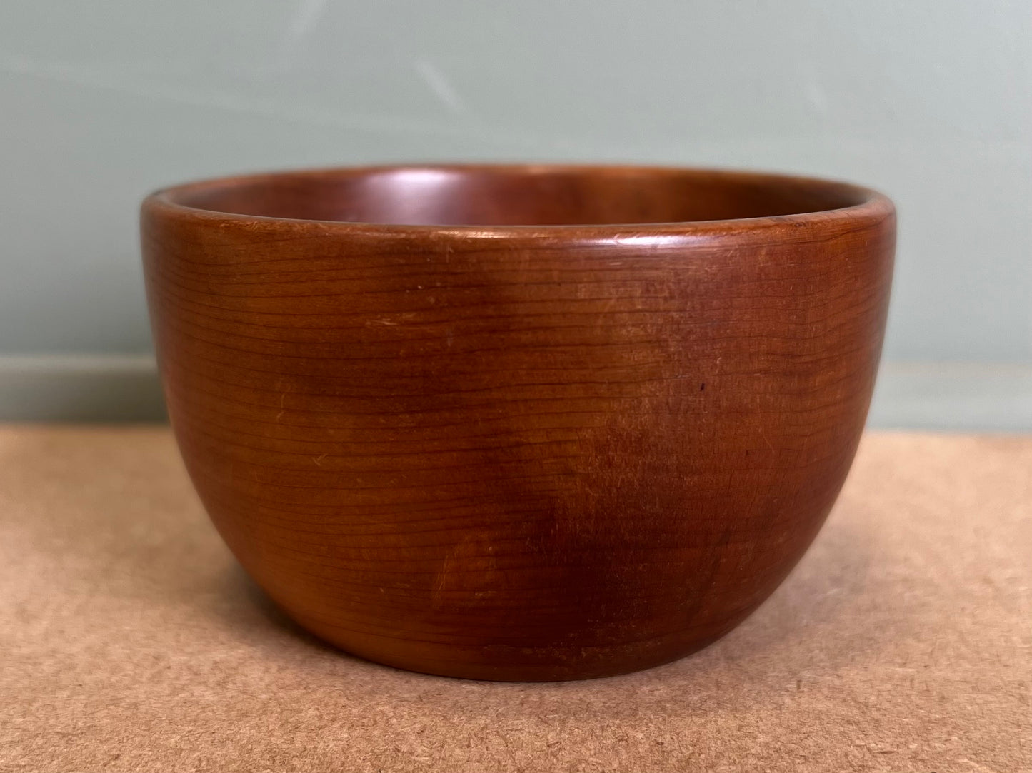 Small Wooden Treen Bowl Light Brown Shiny Woodenware