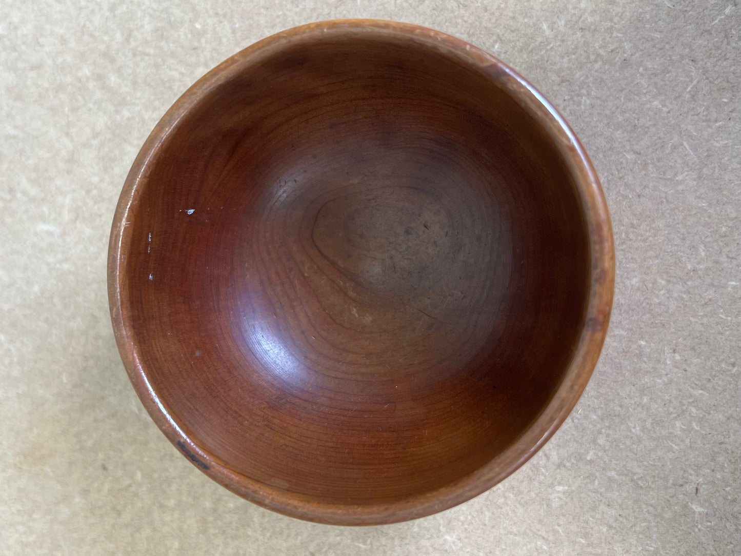 Small Wooden Treen Bowl Light Brown Shiny Woodenware