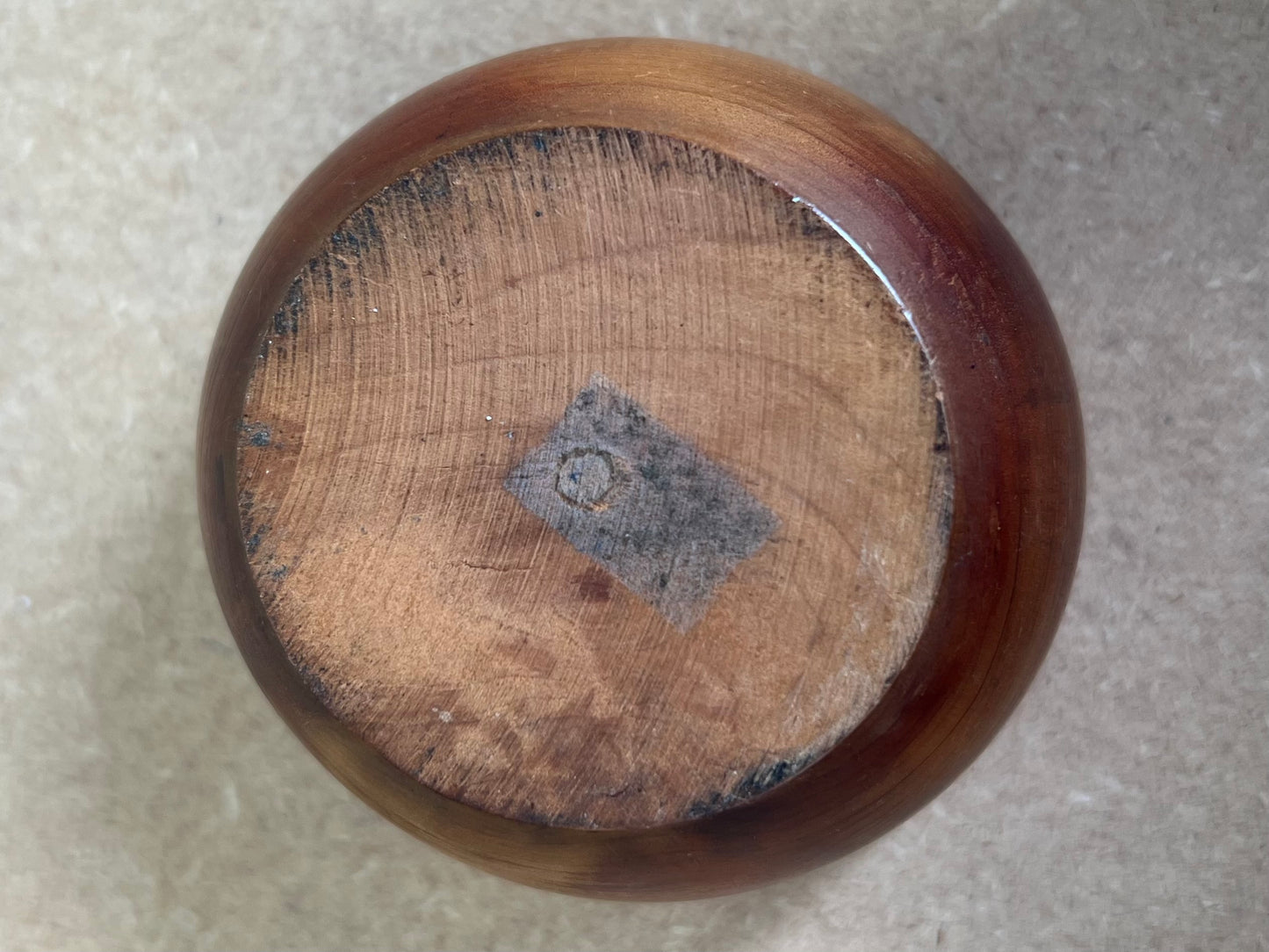 Small Wooden Treen Bowl Light Brown Shiny Woodenware